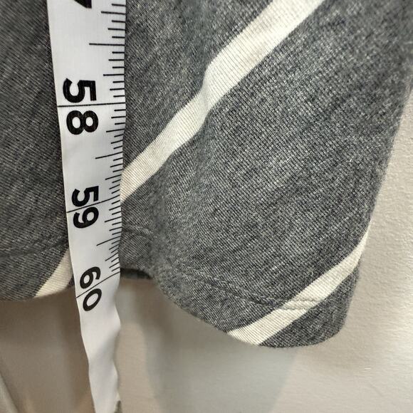 Tommy Bahama Jersey Maxi Dress Large Gray Stripe Side Slit Knit Casual Long - Picture 6 of 8